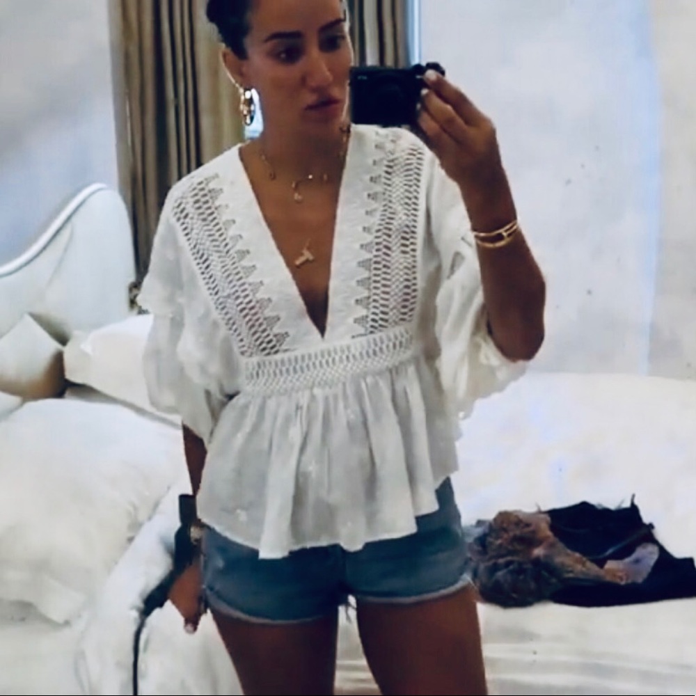 Free People Drive You Mad puff sleeve blouse - Picture 3 of 10